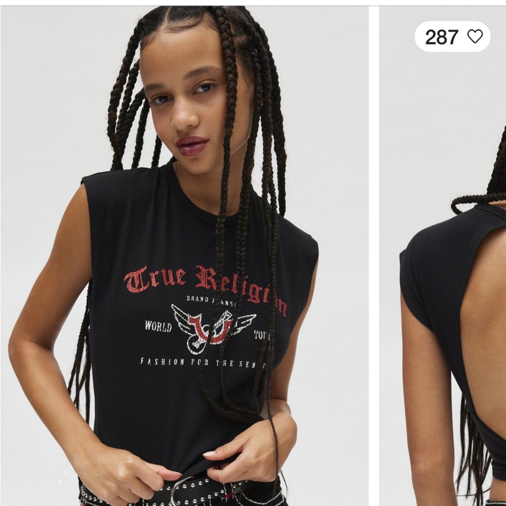 New with tags!  True Religion Twist back short sleeved top